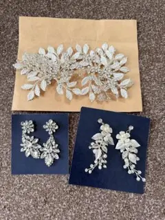 ウェディング　ヘッドドレス&ピアス