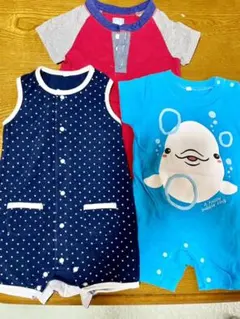 ベビー半袖ロンパース　３枚組NO.１