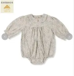 バースデイ conoco 花柄ロンパース ブルー 80