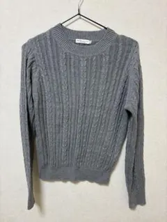 earth＆music ecologyグレー ケーブルニット セーター Mサイズ