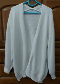 GUアイボリー オープンフロント ニットカーディガン