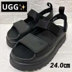 UGG GoldenGlow ゴールデングロウ 人気厚底サンダル 24.0 黒