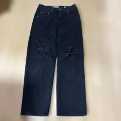 美品リーバイス　27インチ　ダメージバギーデニムブラック