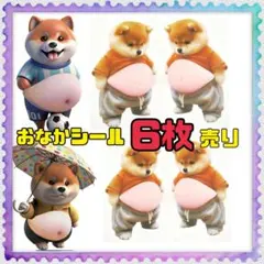 新品未開封品 柴犬　お腹　おなか　ぷにぷに シール スティッカー　6個セット