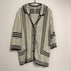 relume 網目模様 七分袖カーディガン