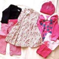 GAP 100 女の子 まとめ売り8点 春秋冬 オールドネイビー他 保育園着