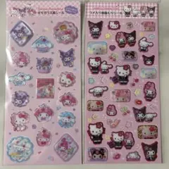 サンリオ ラメ入り樹脂もりシール すりガラス風シール
