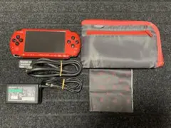 【PSP(レッド ブラック) 本体・ポーチ・充電器・クロス セット】