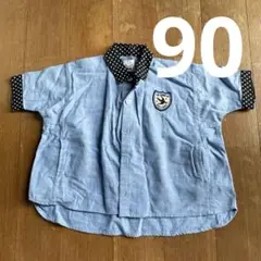 モルプロダクツ　半袖デニムシャツ　ゆったり　襟付き