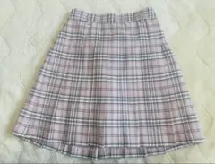 ピンク系チェック プリーツミニスカート
