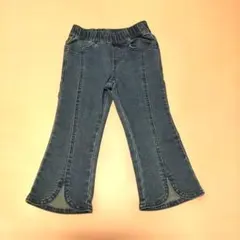 H&M ★ダークブルー フレアパンツ★裾スリット入