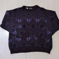 Bachrach 幾何学模様 ニットセーター L(25)