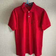 赤 Mサイズ ポロシャツ ポケット付き