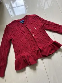 赤 カーディガン トップス