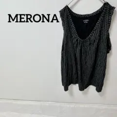 美品✨MERONA 【フリー】ノースリーブシャツ ブラック系　お出か夏服