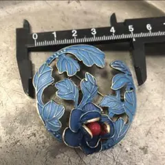 青い花のブローチ 約5cm