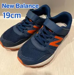 New Balance スニーカー 19 ネイビーオレンジ キッズ 子供 運動靴