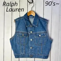 90s～ Ralph Lauren ショート丈 デニムベスト 9 短丈 ラルフ