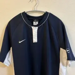 良品　未使用　NIKE Lサイズ　ベースボールシャツ　ネイビー　ナイキ　野球のサムネイル
