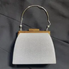 美品】シルバー グリッター クラッチバッグ パーティーバッグ 結婚式