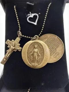 聖母マリア不思議のメダイ（奇跡の）メダル付き十字架ネックレスイエスキリスト新品