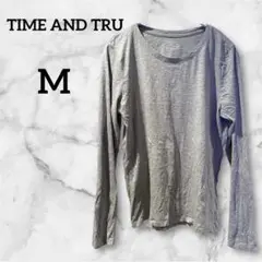 TIME AND TRU 長袖Tシャツ 【M】 レディース トップス グレー