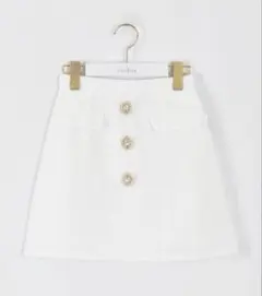 美品 エブリン evelyn ビジューツイードミニSK