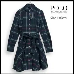 新品 POLO ポロ ラルフローレン シャツ ワンピース 長袖 140cm
