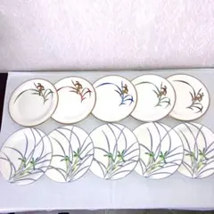 有田焼　花模様の皿 10枚セット