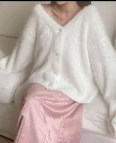 muguet pointe mohair knit cardigan