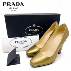【美品✨】PRADA スクウェアトゥ ラグジュアリーパンプス