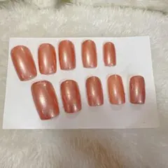 ピンク パール仕上げ ネイルチップ 10個セット