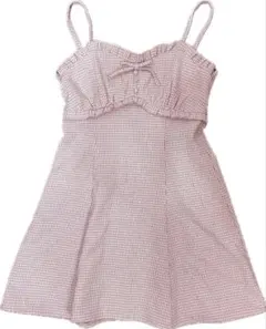 Ank Rouge キャミ ワンピース ピンク ギンガムチェック