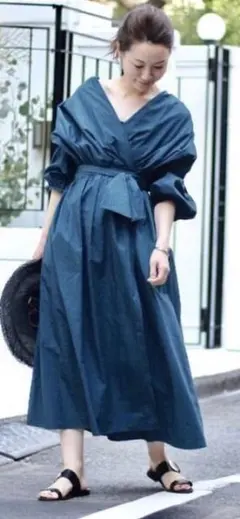 noble ギャザーカシュクールワンピース♡