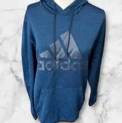 アディダス　adidas ダークブルー フード付きパーカー