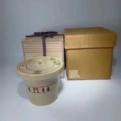 Ｗ４４２　水指　『赤膚焼』『中置水指』『赤膚山　大塩昭山 作』　共箱　茶道具 W442 水指 『赤膚焼』『中置水指』『赤膚山 大塩昭山 作』 共箱