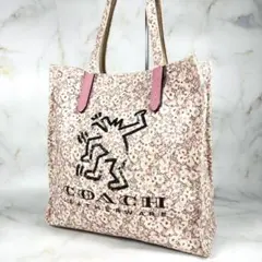 ✨希少✨限定コラボ✨コーチ キースヘリング トートバッグ スパンコール 花柄