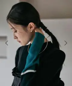 【新品】LEPSIM 12ゲージ袖配色プルオーバー2グリーン×ブラック