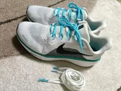 Nike ペガサス41 ホワイト/ターコイズ　27.0㎝ +　ゼログライド靴紐付