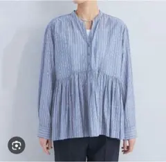 グリーンレーベルリラクシング【WEB定】全方位映えブラウス ストライプ