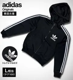adidas トレフォイル フーディ 黒 Lのサムネイル
