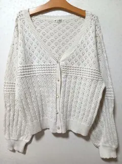 アクシーズ♡ レース編み Vネックカーディガン