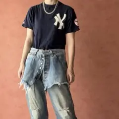 vintage NY Yankees baseball T-shirt y2kのサムネイル