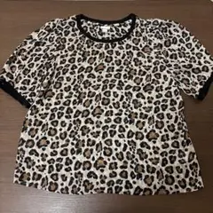 a.n.d. レオパード柄 半袖ブラウス S