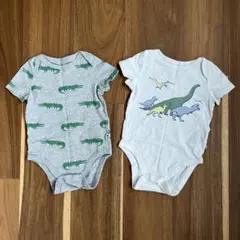 ベビーギャップ　ロンパース　グレー　ホワイト2枚セット