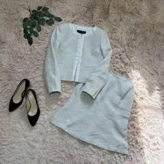 6775✾アンタイトル✾スカートスーツセットアップ【2】シルバーグレー/フック式