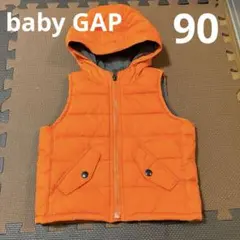 GAP オレンジ フード付きダウンベスト