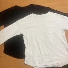 長袖カットソー 2枚セット ブラック ホワイト