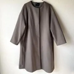 アメリカンホリック ノーカラーコート モカ ブラウン Lサイズ