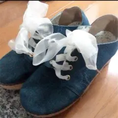 リズリサデニム厚底シューズ